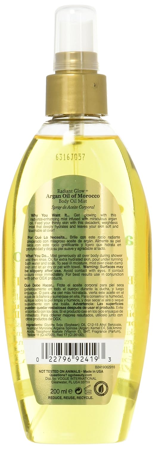 OGX Radiant Glow + Argan Oil of Morocco Body Oil Mist, 6.8 Ounce: Beauty