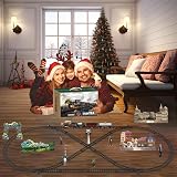 BUBUQE Train Set Remote Control Steam Locomotive 8 Tracks Light Smoke view 8