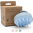 FABCARE Scalp Brush | Scalp Massager | Wheat Straw and Silicone | Wet & Wet Hair Exfoliating Brush | Hair Growth Massager, Cleaning and Dryness (Blue)