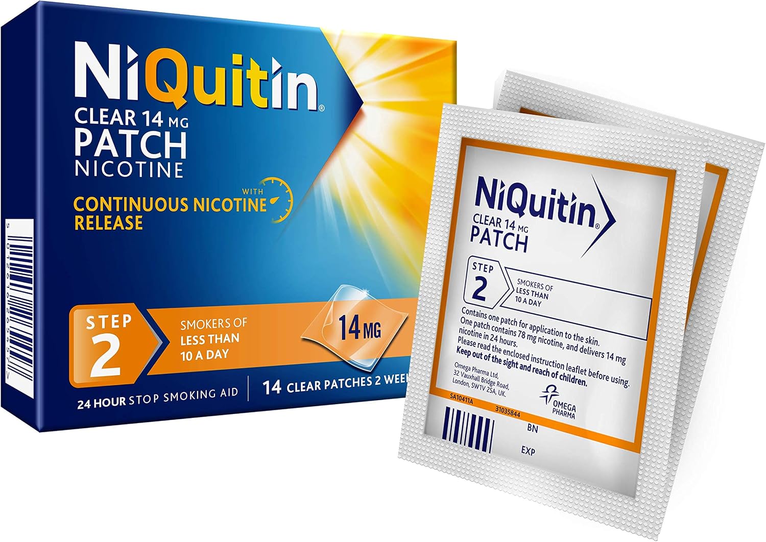 NiQuitin 14mg Clear Patch- Stop Smoking Aid Programme- Step 2- 14 Clear Nicotine Patches, 14 Day Treatment - Image 3