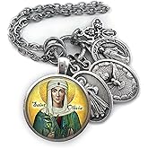 St. Olivia of Palermo Keychain, Necklace or Clip, Patron Saint Jewelry, Confirmation Gift