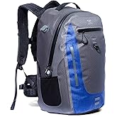 Xelfly Submersipack Waterproof Backpack - Submersible, Inflatable, Floating TPU Coated Durable Nylon Dry Bag with Airtight Zipper for Kayak, Fishing, Boating, Hiking, Paddle Board (Deep Blue, 25L)