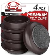 Medipaq Felt Castor Cups 4x Small 44mm Solid Brown Furniture Protectors