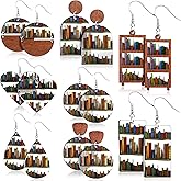 Sasylvia 8 Pairs Book Earrings for Women Teacher Appreciation Gifts Funny Library Bookcase Teacher Earrings for Book Lovers Holiday Birthday Gifts