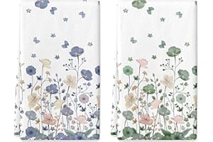 ANTPFAE Wildflower Hand Towels Set of 2,Spring Flowers Bath Hand Towels for Bathroom Decorative Soft Absorbent Face Towels for Bathroom Home Hotel Gym Spa Yoga Kitchen 18"x26"