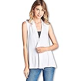 Women's Sleeveless Extra Soft Viscose Made from Bamboo Layering Casual Cardigan Vest