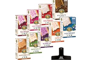 Nature's Path Frosted Toaster Pastries Variety Pack - 11 oz Boxes (Pack of 9) - With Mighty Merchandise Bag Clip