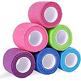 6 Pack Self Adhesive Bandage Wrap 2 Inch X 5 Yards Athletic Tape, Elastic Self Adherent Tape for Ankle, Wrist, Bandage Tape (Colorful)