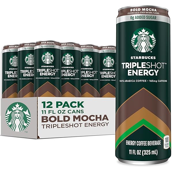 STARBUCKS TRIPLESHOT COFFEE ENERGY DRINK, MOCHA, TRIPLE BLEND, 165MG CAFFEINE, B VITAMINS, PROTEIN, ICED COFFEE, 11 FL OZ CANS (12 PACK)
