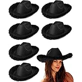 Tarpop Cowboy Hat Boa Cowgirl Hat with Feather for Women Bachelorette Western Wedding Party Costume Accessories