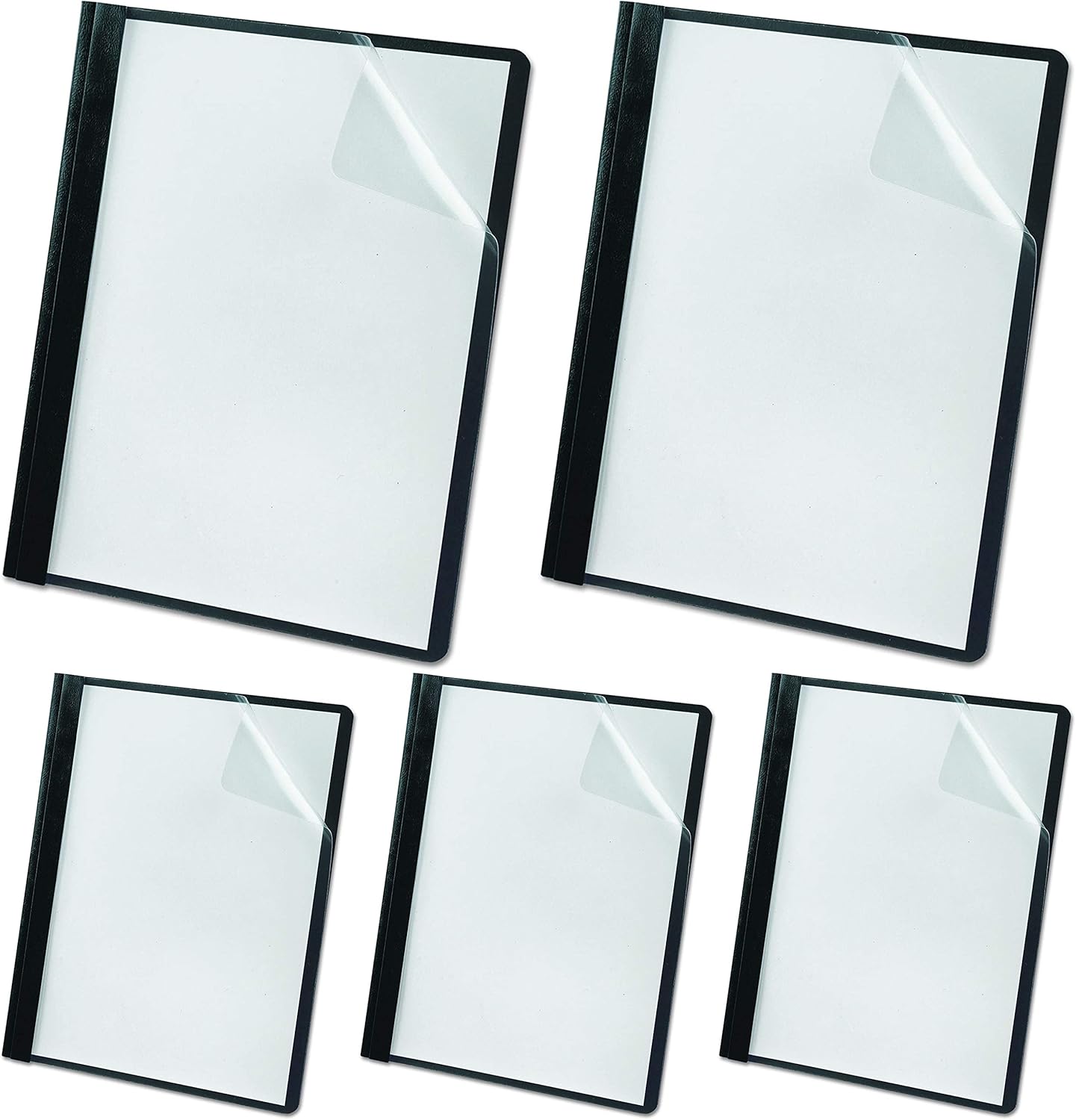 Oxford Premium Clear Front Report Covers, Black, Letter Size, 25 per box (58806EE) : Business Report Covers : Office Products