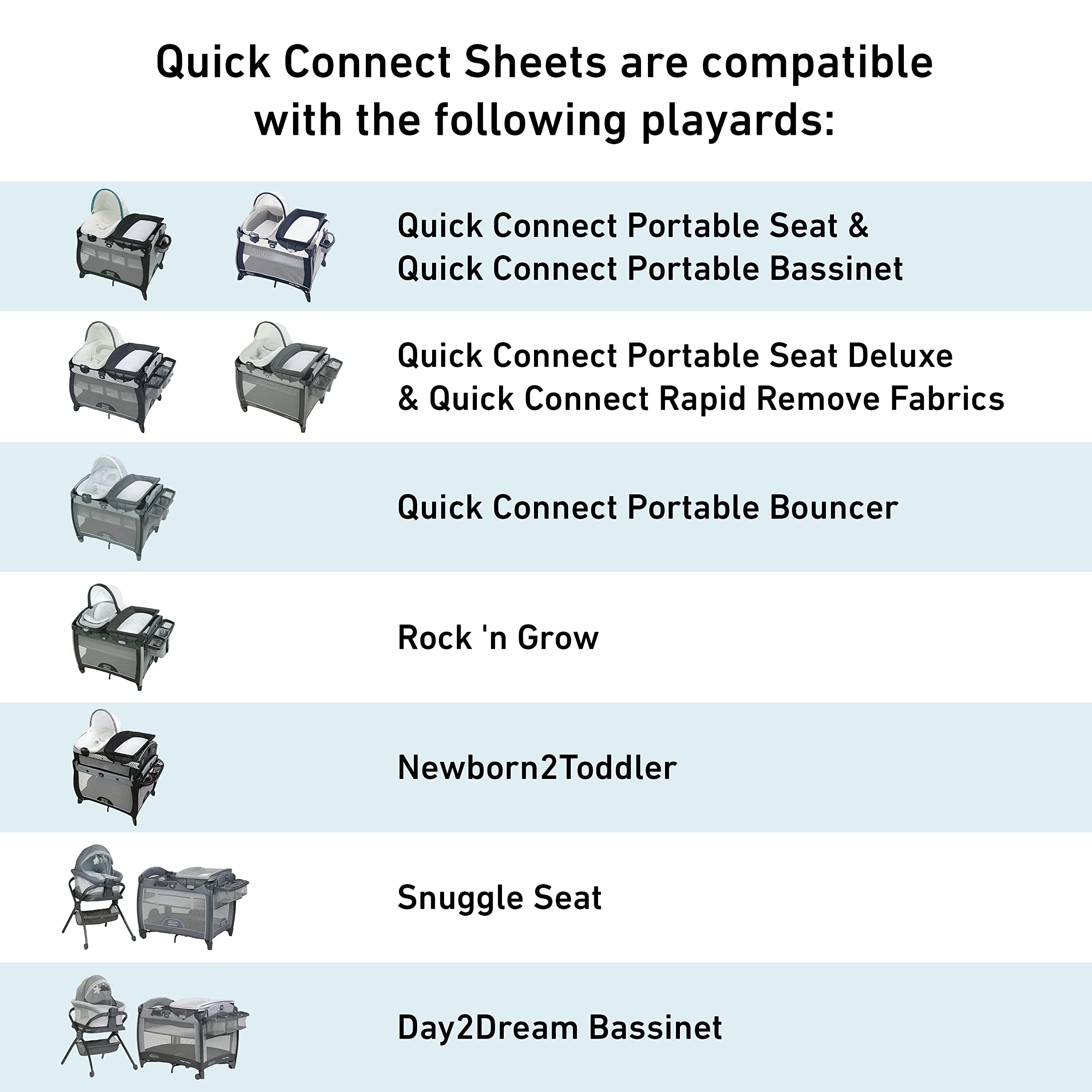 Graco Pack 'n Play Quick Connect? Playard Waterproof Sheets, 2 Pack, Woven and Grey