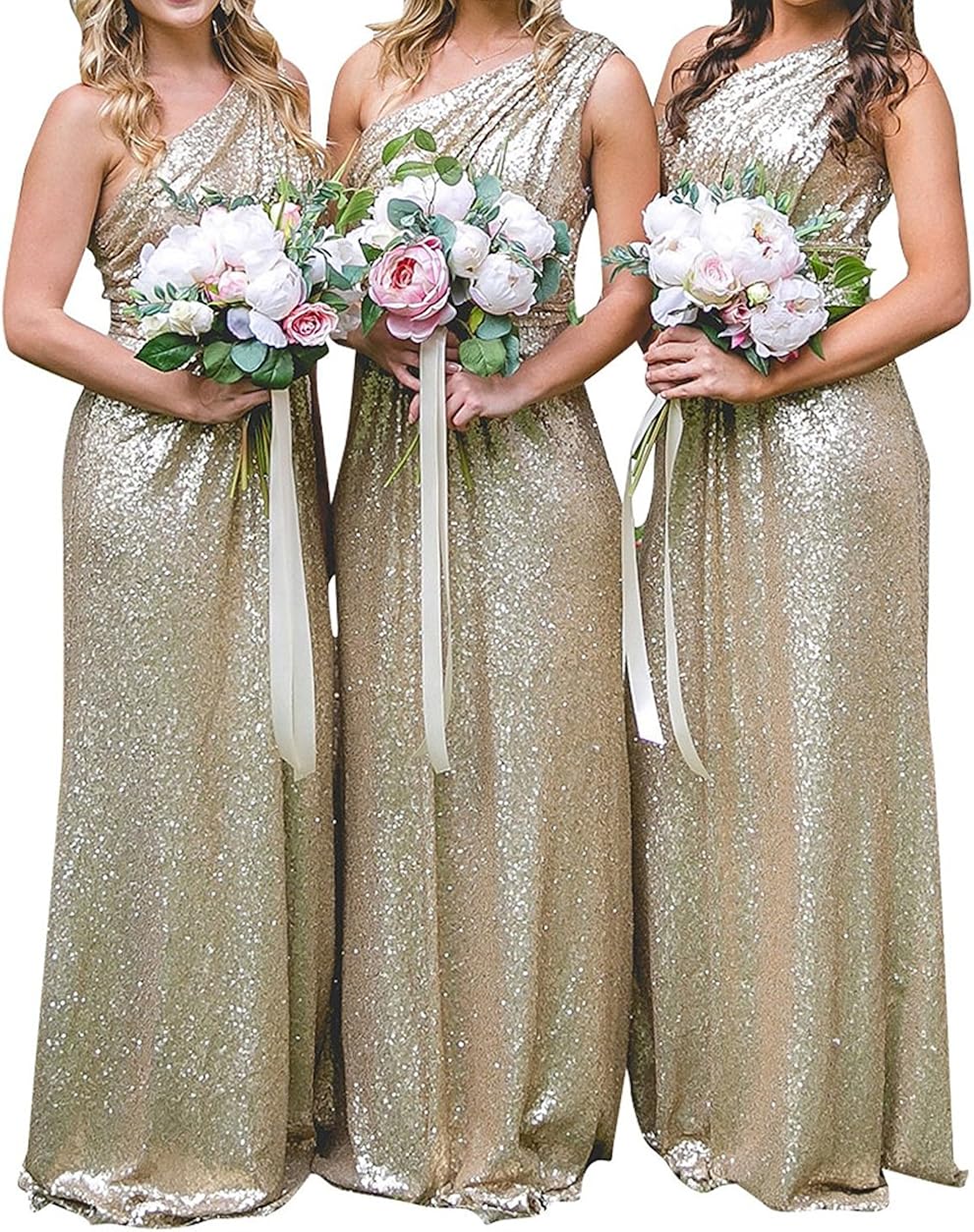 one shoulder bridesmaid dresses long