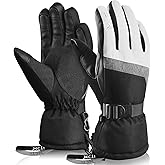MCTi Ski Gloves,Winter Waterproof Snowboard Snow 3M Thinsulate Warm Touchscreen Cold Weather Women Gloves Wrist Leashes