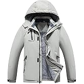 Dr.Cyril Kid's Waterproof Ski Jacket Warm Fleece Lined Hooded Boy's and Girl's Winter Jacket Breathable Removable Coat