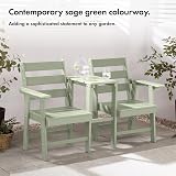 VonHaus Adirondack Love Seat 2 Seater Sage Green Jack & Jill Patio Set view 2