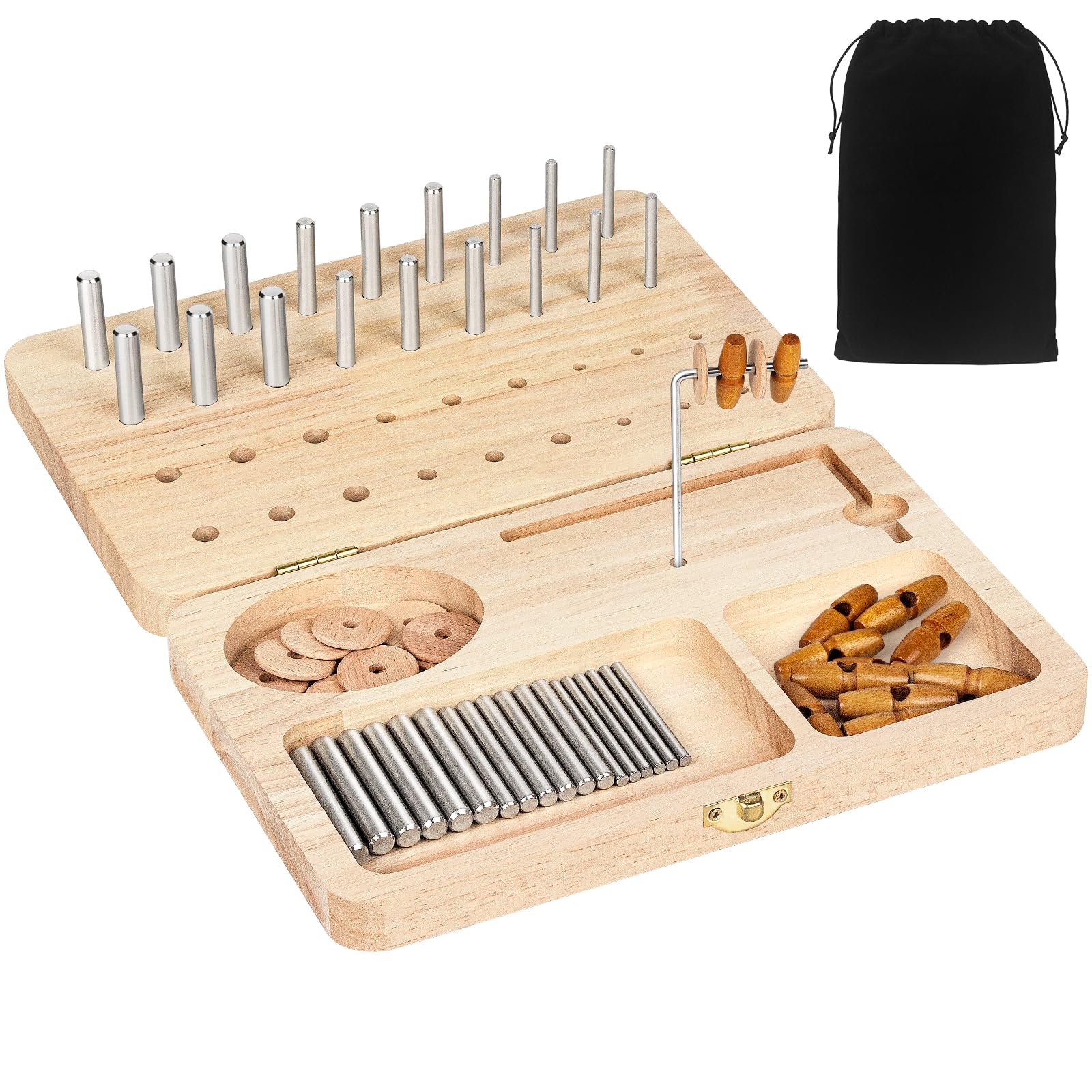 Photo 1 of U Tag It Wooden Pegboard for Finger Dexterity, 36-Hole Hand Therapy Peg Board with Multifunctional Test Kit to Improve Fine Motor Skills and Finger Dexterity
