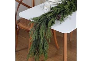 VIERENA Real Touch Norfolk Pine Garland - 60" Artificial Christmas Garland Faux Pine Greenery Garland for Holiday, Fireplace, Mantle, Window, Indoor, Outdoor Decor (1PCS)