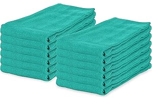 ARKWRIGHT LLC Arkwright Surgical Huck Towels - (Pack of 12) Lint Free & Highly Absorbent Pre-Treated Cotton Cleaning Cloths, Perfect for Medical, Auto Detailing, Window Glass, and Shop, 16 x 26 in, Hunter Green