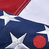 American Flags for Outside 4x6 FT-Spun Polyester US Flag Deluxe Heavy Duty with Embroidered Stars, Brass Grommets - All Weather USA Flag for Outdoor Use