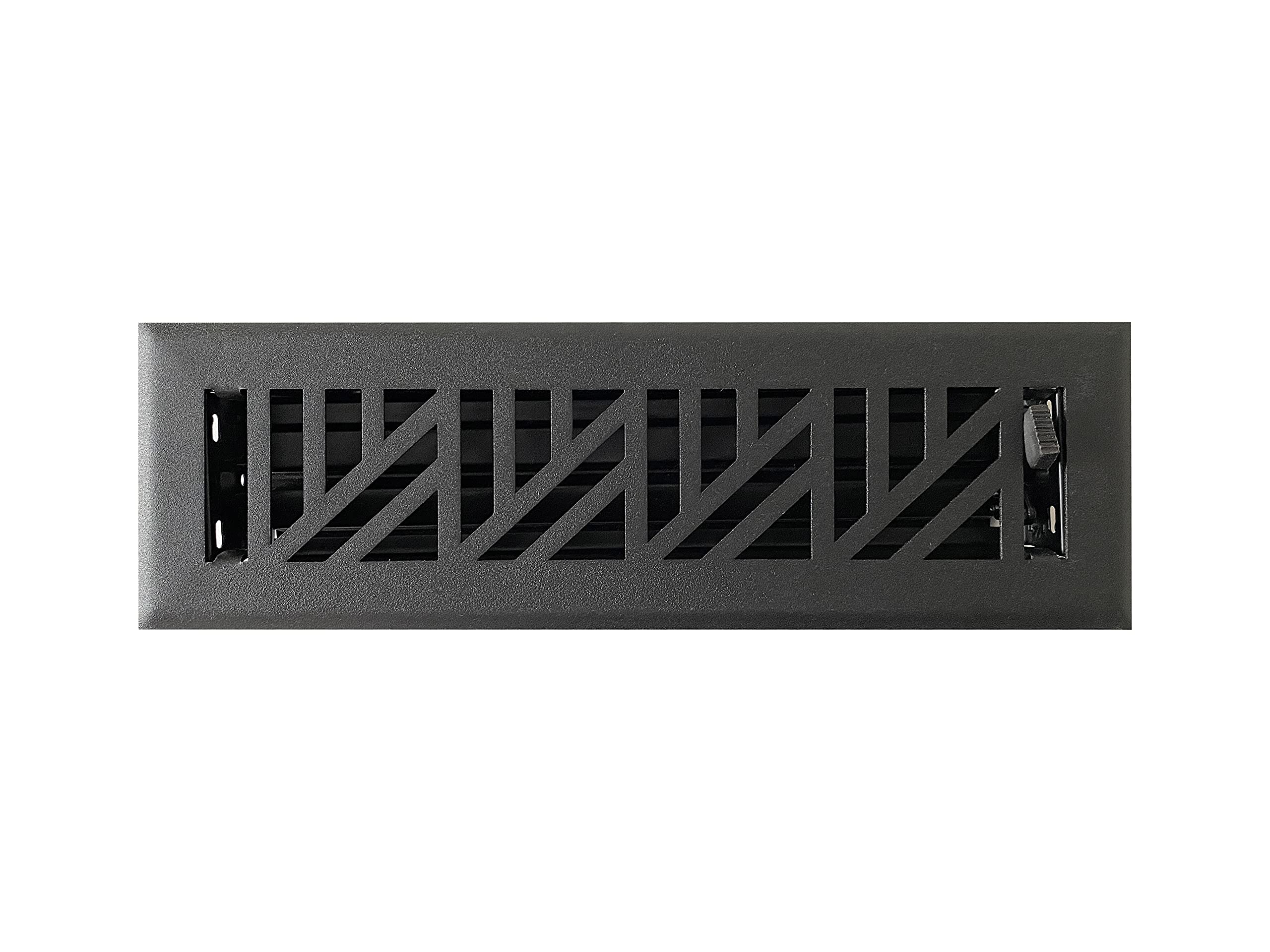 Photo 1 of Empire Register Co, Steel Floor Register - 2x10 inch, Abstract Design, Textured Black Finish, Heavy Duty Walkable Steel Floor Vents, Metal Damper Attached Air Vents for Home Floor only