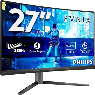 Gaming Monitor 27M2C5200W 27 pollici, Curvo, 1920x1080, FHD, 280Hz, Fast VA Panel, 0.3ms MPRT, , (HDMI2x 2.0 DP 1x 1.4) Adaptive Sync, HDR10, Grigio Scuro