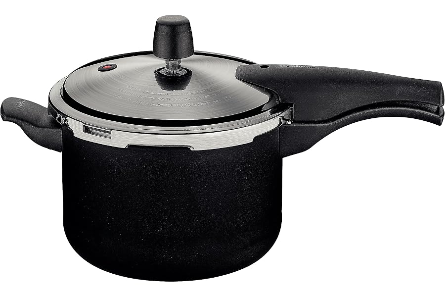 Panela de Pressão Tramontina Vancouver Effect em Alumínio com Revestimento Interno e Externo em Antiaderente Starflon Max Preto 20 cm 4,5 L