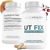 PUREHEALTH RESEARCH UT Fix - Urinary Tract Health Formula - Urinary Tract Support for Women & Men - Cranberry Supplement with D Mannose 1000mg, Vitamin D3 & Bee Propolis - 60 Capsules