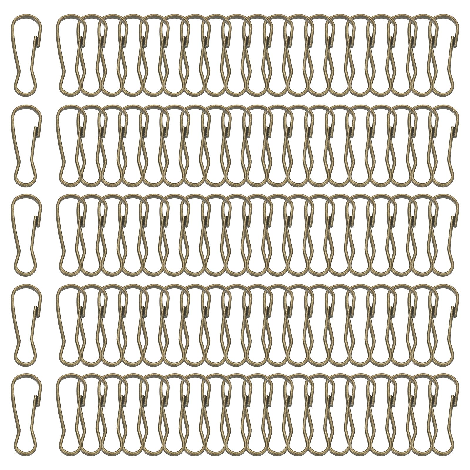 PATIKIL Lanyard Hooks, 200 Pcs 16mm Stainless Steel 304 Spring Snap Hook Metal Clips Clasp for Key Chain Key Rings ID Card Shower Curtain, Bronze