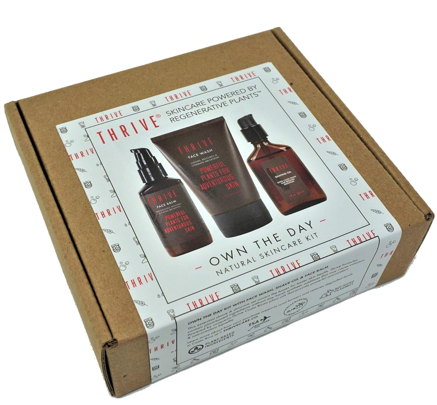 Thrive Natural Men's Skin Care Set (3 Piece) – Grooming Gift Set to Wash, Shave, and Moisturize Daily; Gift for Men Made in USA with Organic & Unique Natural Ingredients for Healthy Mens Skin Care: Beauty