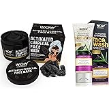 WOW Activated Charcoal Face Mask with PM 2.5 Anti-Pollution Shield No Parabens & Mineral Oil Wash Off Face Mask, 200mL