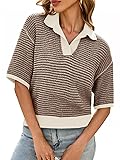 Cicy Bell Womens Striped Cropped Sweaters Tops