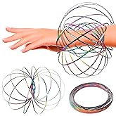 Flow Ring Spinner Ring Arm Toy 5.1" - Rugged, Corrosion Resistant Stainless Steel Geometric Sensory Spring Toy, Changing Colo