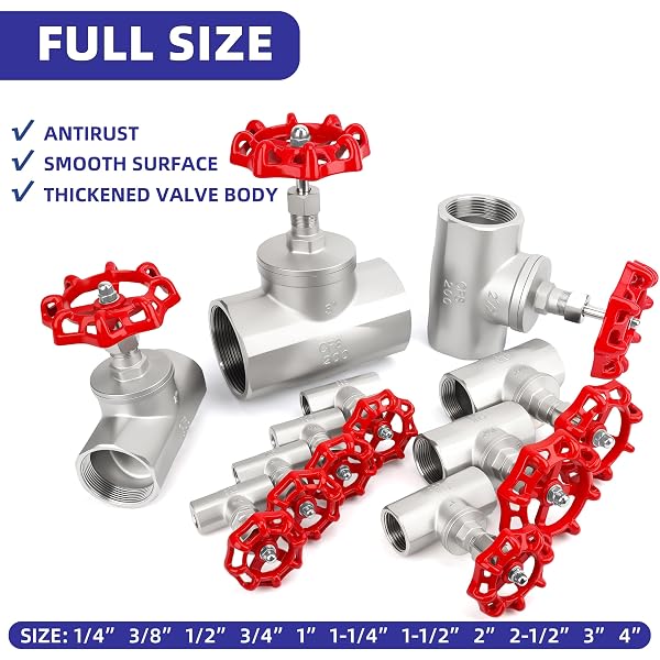 2-1/2″ NPT STAINLESS STEEL B-TYPE GLOBE VALVE, ACCURATELY ADJUST FLOW RATE HEAVY DUTY THREADED MANUAL ROTARY SLUICE SHUT-OFF VALVE FOR WATER, OIL, GAS, INDUSTRIAL PIPING, HVAC SYSTEMS (2-1/2″, DN65)