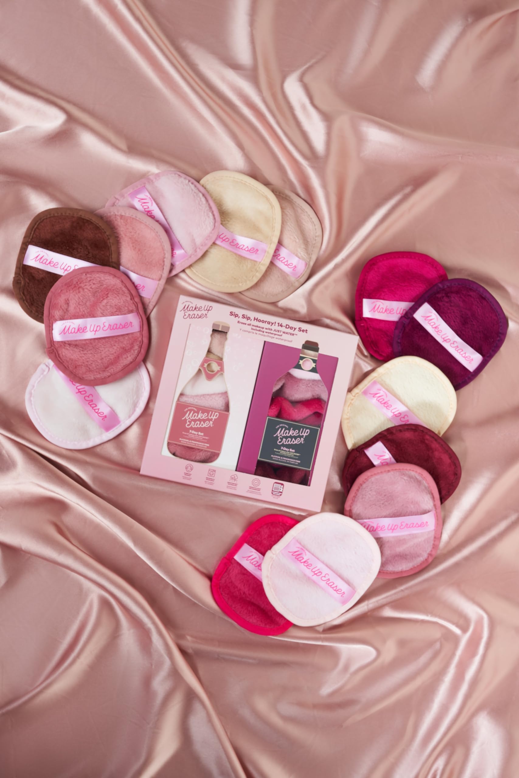 The Original MakeUp Eraser, 14-Day Gift Set, Erase All Makeup With Just Water, Including Waterproof Mascara, Eyeliner, Foundation, Lipstick, Sunscreen, and More! Sip Sip Hooray, 14ct. Image The Original MakeUp Eraser, 14-Day Gift Set, Erase All Makeup With Just Water, Including Waterproof Mascara, Eyeliner, Foundation, Lipstick, Sunscreen, and More! Sip Sip Hooray, 14ct. Image