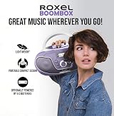 Roxel RCD-S70BT Portable Boombox CD Player with Remote Purple view 6
