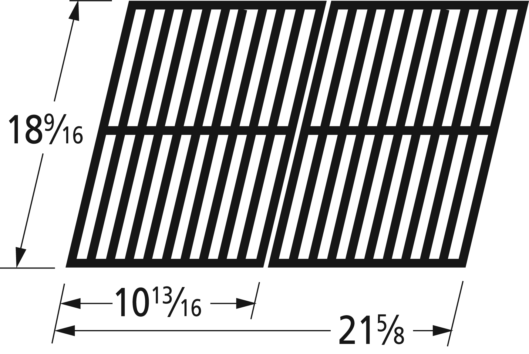 Music City Metals 64182 Matte Cast Iron Cooking Grid Replacement for Select Cuisinart Gas Grill Models, Set of 2