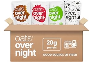 Oats Overnight -Classic Variety Pack High Protein, High Fiber Breakfast Shake - Gluten Free, Non GMO Oatmeal Strawberries & Cream, Green Apple Cinnamon & More (8 Pack)