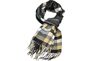 Glory Max Classic Plaid Striped Luxurious Checked Pattern Winter Scarf For Men Women Soft Cashmere Feel 72"x12"