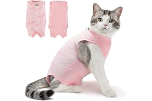 SlowTon Cat Surgery Recovery Suit - Hair Resistant Kitten Onesie for Cats After Surgery, Cone E Collar Alternative for Female