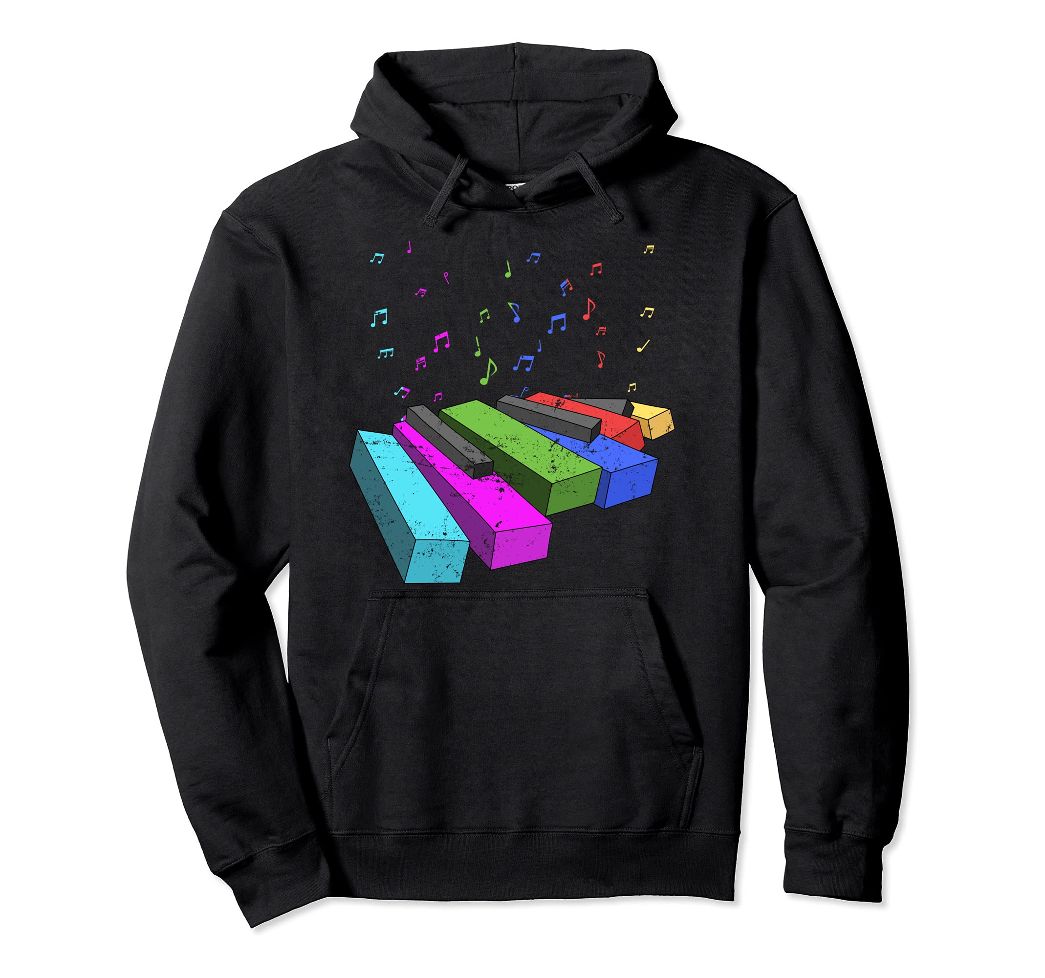Piano Keyboard Pianist Musical Instrument Colorful Piano Pullover Hoodie
