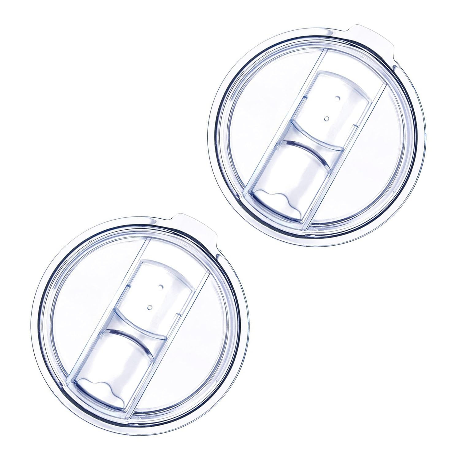 20 Oz Tumbler Lids, 2 Pack of Spill-Proof Splash Resistant Lids Replacement Covers for 20-ounce YETI Rambler, Ozark Trail, Rtic Tumblers and Cups (Clear)