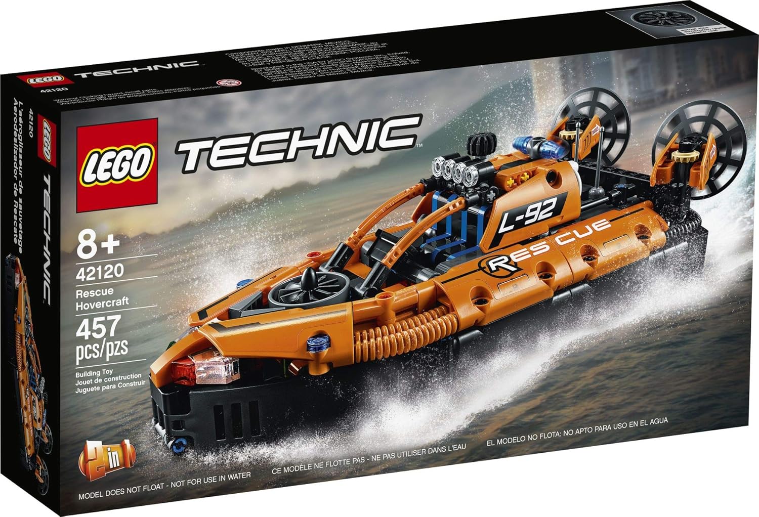 LEGO Technic Rescue Hovercraft 42120 Model Building Kit; This Awesome Toy Hovercraft Makes A Great Gift for Any Occasion, New 2021 (457 Pieces): Toys & Games