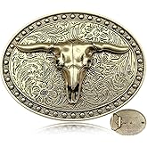 Western Cowboy Belt Buckle - 2026 NEW Longhorn Belt Buckles Men Big Cowboy Belts Buckle Gifts