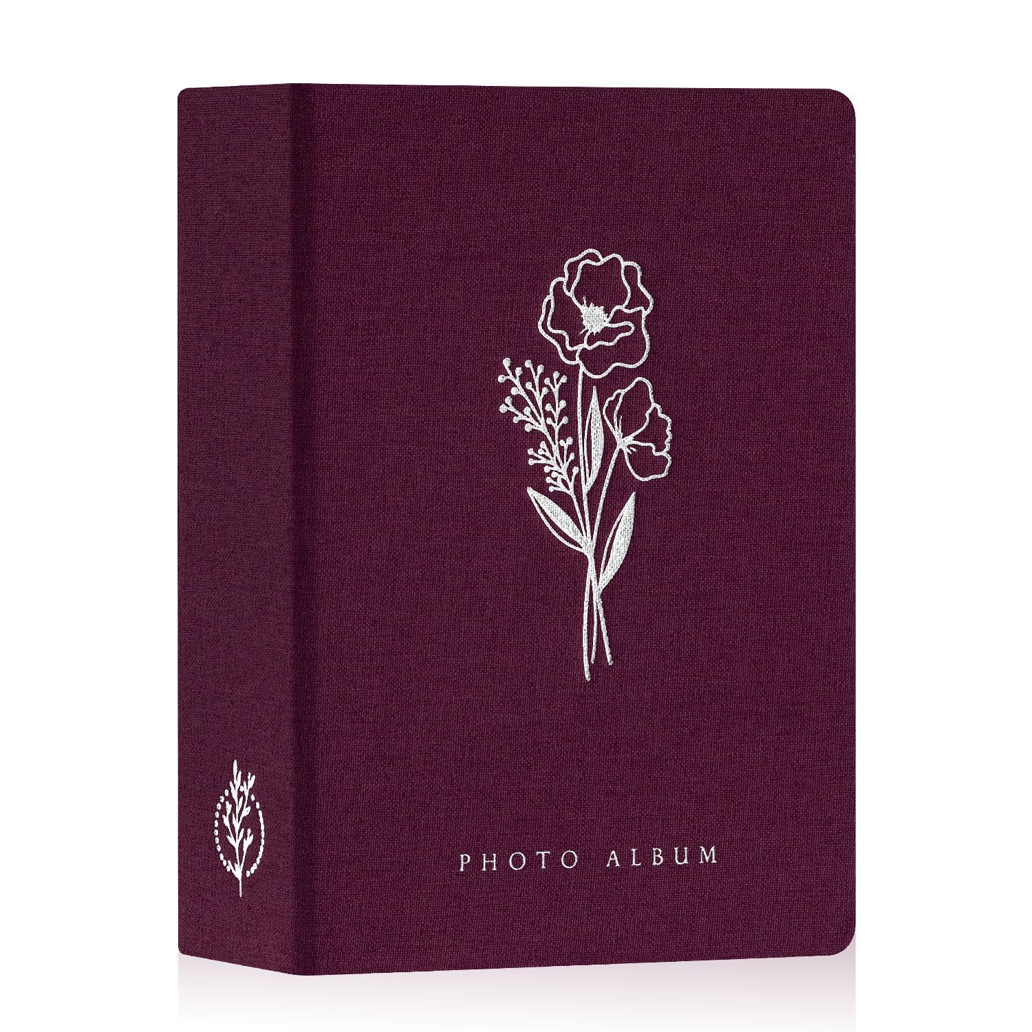 Lanpn Photo Albums 7x5 200 Photos, Linen Cover Acid Free Pocket Photo Book Picture Album Holds 200 Landscape Only 7 x 5 Picture (Purple,13x18 cm)