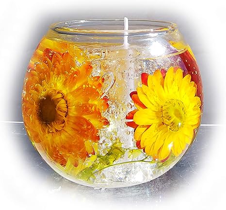 Amazon Co Jp Lulu S ルルズ ジェルキャンドル ヘリクリサム ドライフラワー プリザーブドフラワー サイズ F8 H6cm イエロー Lulu S 10 ホーム キッチン