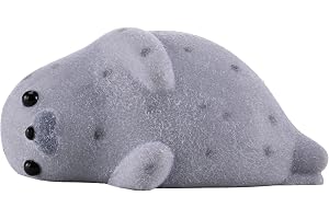 QCROAD SQUISHY Handmade Taba Seal Squishy Stress Relief Toys - Ultra Soft Silicone Squeeze Toys for Kids & Adults, Reusable Non-Violent Squishy Toys for Stress Relief & Relaxation