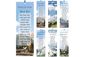 Dispowreath 60 Pcs Man of God Religious Christian Bookmarks Church Bookmarks Gift for Teens Men Women Church Home Party Favors
