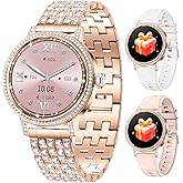 Smart Watches for Women with Diamonds,Bluetooth Calls(Answer&Make),1.27" HD Screen Smart Watch,Sleep/Heart Rate,Smartwatch Compatible with Android & iOS , Multiple Sports Modes Fitness Tracker