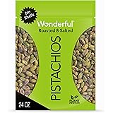Wonderful Pistachios, No Shells, Roasted & Salted Nuts, 24oz Resealable Bag